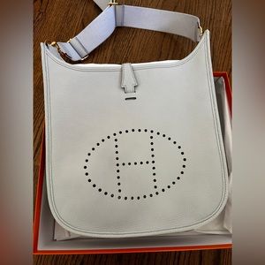 Hermes Evelyne PM Blue Pale Bag Gold Hardware Like New